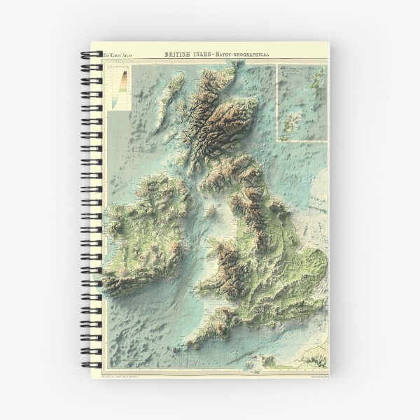Item preview, 1922 3D Ireland, British Islands and England Topobathy 3D Map digitally rendered  designed and sold by ThinkAboutMaps.