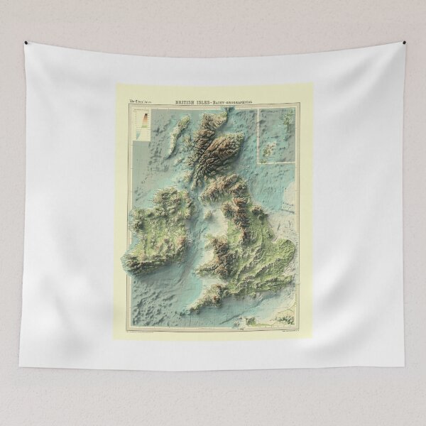 Item preview, 1922 3D Ireland, British Islands and England Topobathy 3D Map digitally rendered  designed and sold by ThinkAboutMaps.