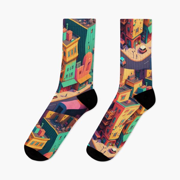 Item preview, Colorful Cityscape Cartoon Artwork designed and sold by EnzoZs.