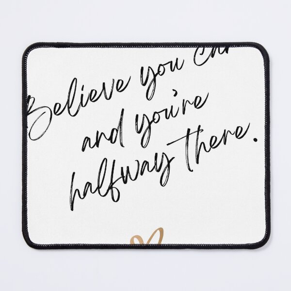 Item preview, Motivational Quote with Handwritten Style and Gold Heart on White Background designed and sold by Animals Wearing Glasses.