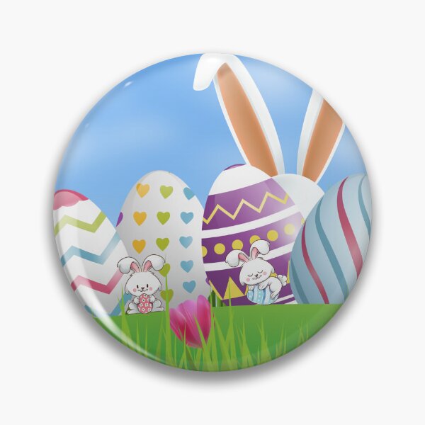 Item preview, Happy Easter - Colored Easter Eggs - Easter Bunnies designed and sold by smailjr.