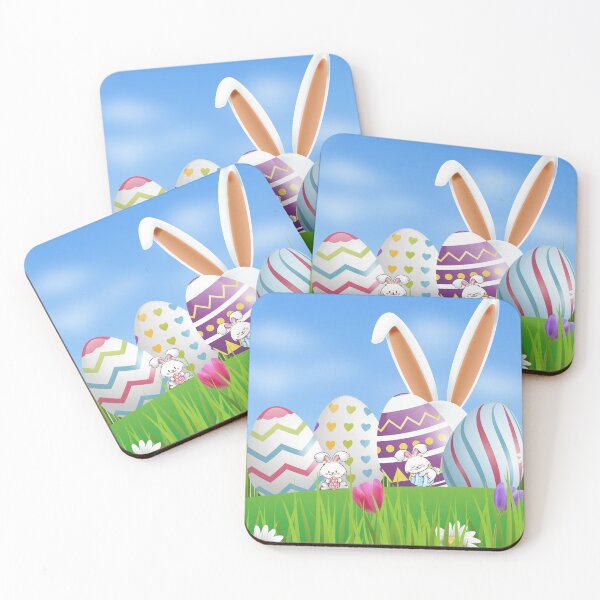 Item preview, Happy Easter - Colored Easter Eggs - Easter Bunnies designed and sold by smailjr.