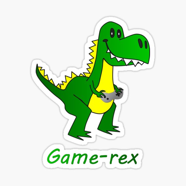 Premium Vector  T rex angry dinosaur gamer which play game on