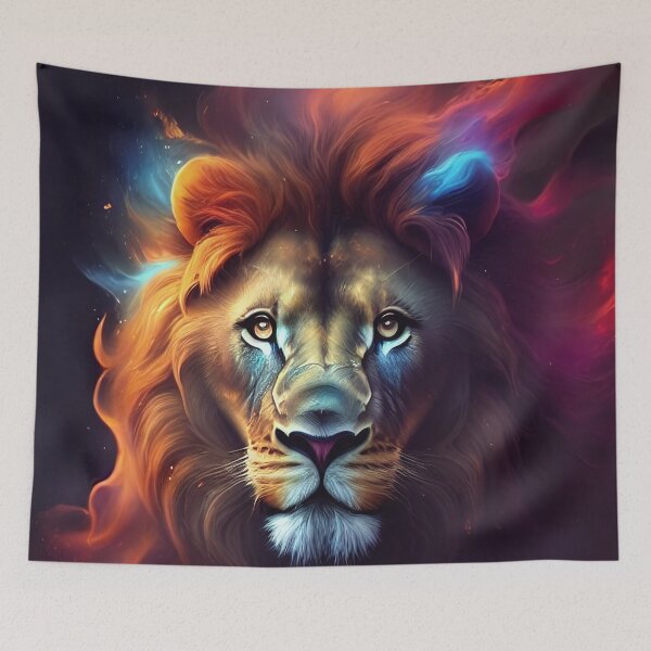 Item preview, Abstract Wall Art Lion Digital Art Print designed and sold by Azayda Designs.