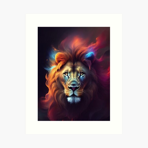 Abstract Wall Art Lion Digital Art Print Art Print