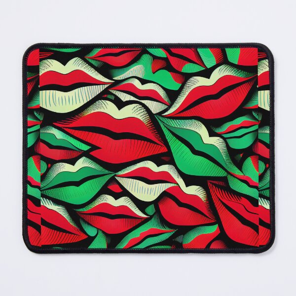 Item preview, Red and Green Hot Lips Kissing Pattern 2 designed and sold by MLArtifex.
