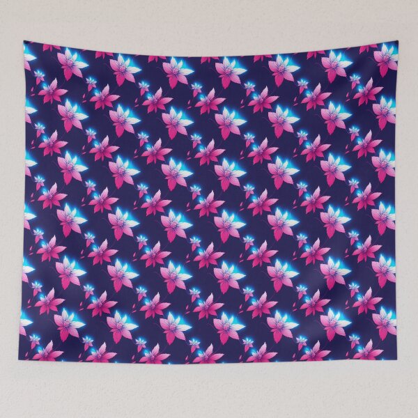 Item preview, Vaporwave Flowers - Retro Crystal Floral Pattern designed and sold by Fine Prints.