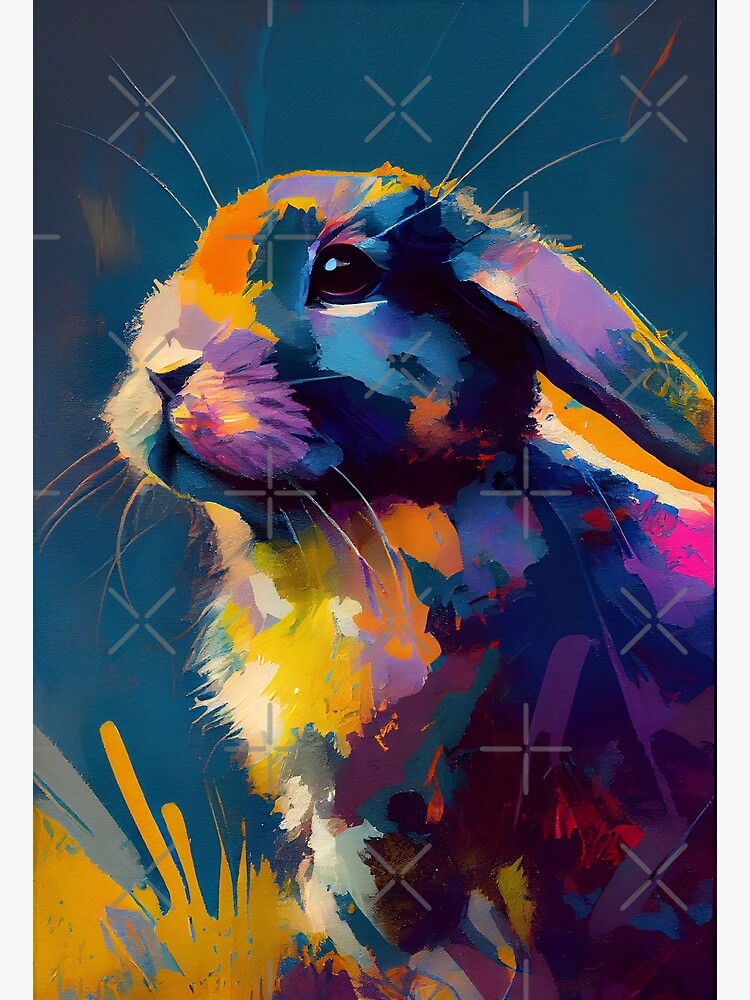 Discover English Lop Bunny Abstract Portrait Premium Matte Vertical Poster