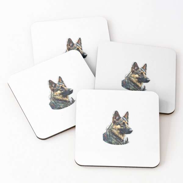 Aperçu de l'œuvre Chien Cyberpunk Berger Allemand Sticker créée et vendue par illusionbrain.