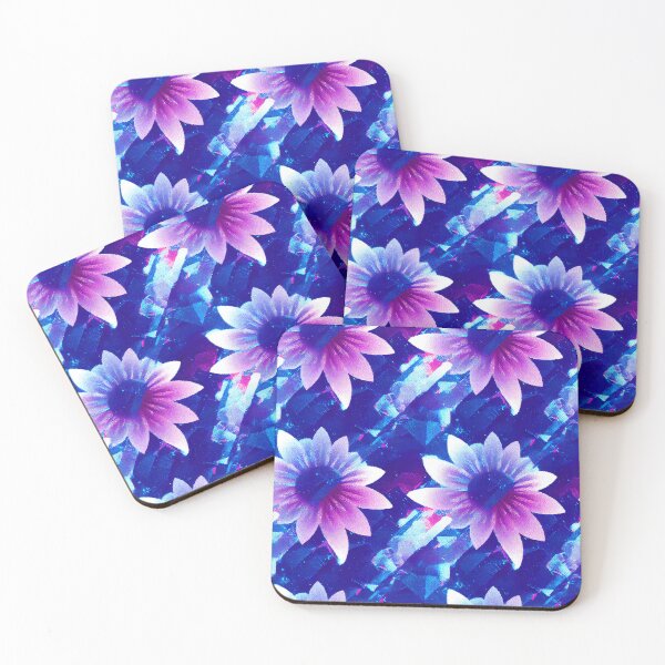 Item preview, Crystal Flowers - Retro Vaporwave Lightpainting Floral Pattern designed and sold by Fine Prints.