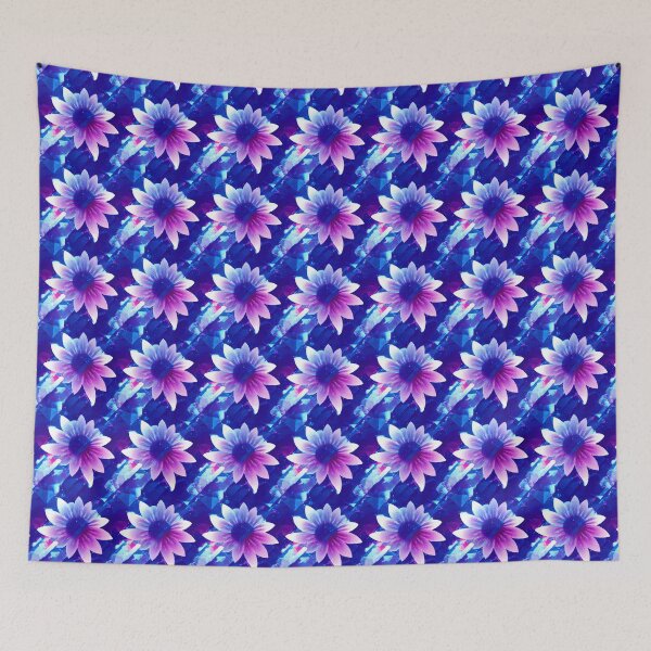 Item preview, Crystal Flowers - Retro Vaporwave Lightpainting Floral Pattern designed and sold by Fine Prints.