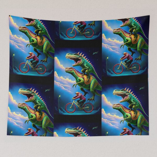 Item preview, Dinosaur riding bike Illustration / GTIllustration026 designed and sold by Grafititee.