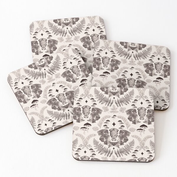 Item preview, Damask mushrooms - neutral tones  designed and sold by LucyFaulke.