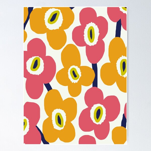 Item preview, Iconic Modern Scandinavian Garden in Pink and Orange designed and sold by Deutschic.