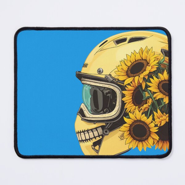 Item preview, Sunflower Yellow Skull Custom Motorbike Helmet designed and sold by Wishinglob.