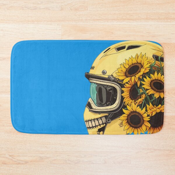 Item preview, Sunflower Yellow Skull Custom Motorbike Helmet designed and sold by Wishinglob.