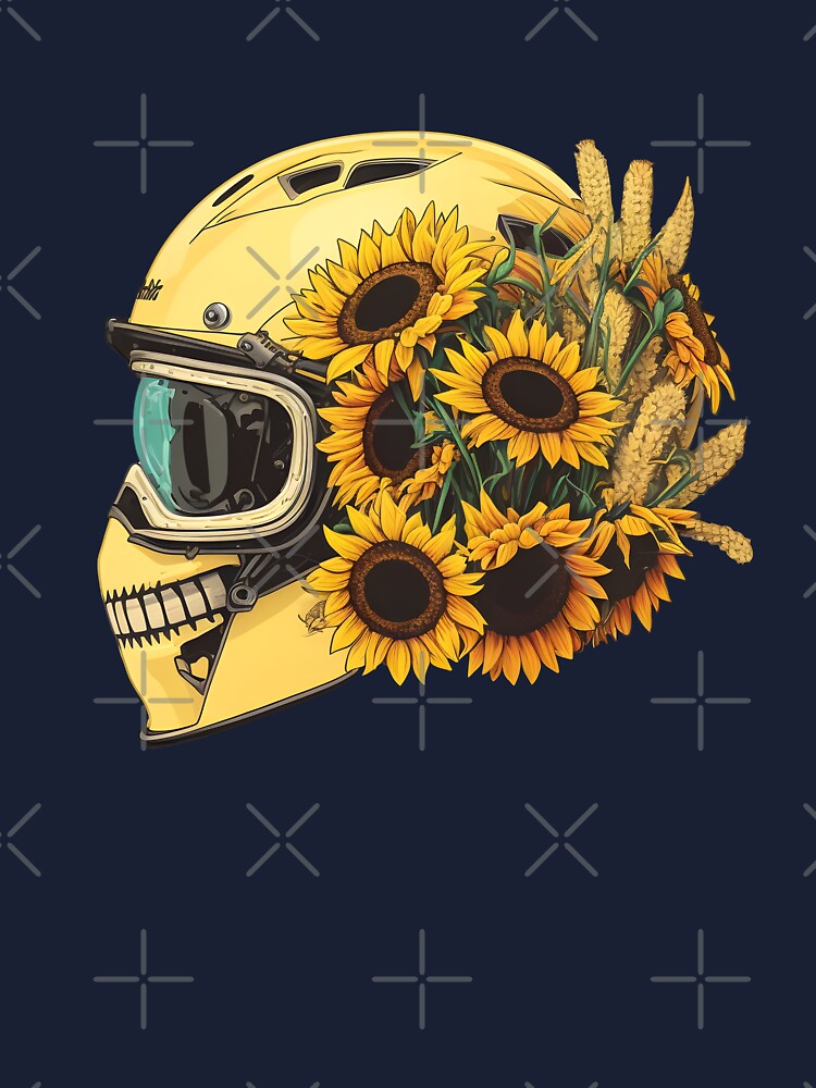 Sunflower Yellow Skull Custom Motorbike Helmet Sticker for Sale by  Wishinglob