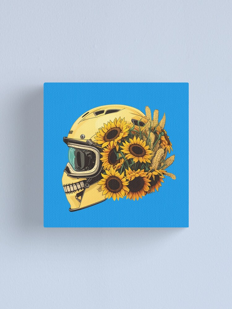 Sunflower Yellow Skull Custom Motorbike Helmet Sticker for Sale by  Wishinglob