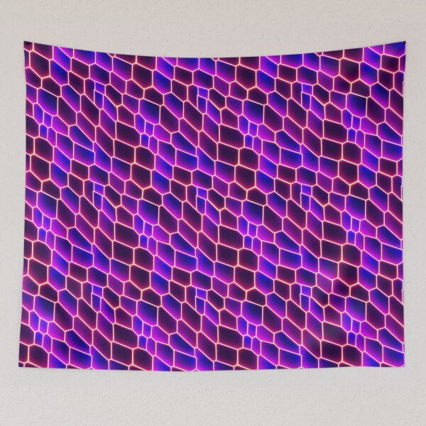 Item preview, Geometric Abstract Crystals in Pink and Purple designed and sold by Fine Prints.