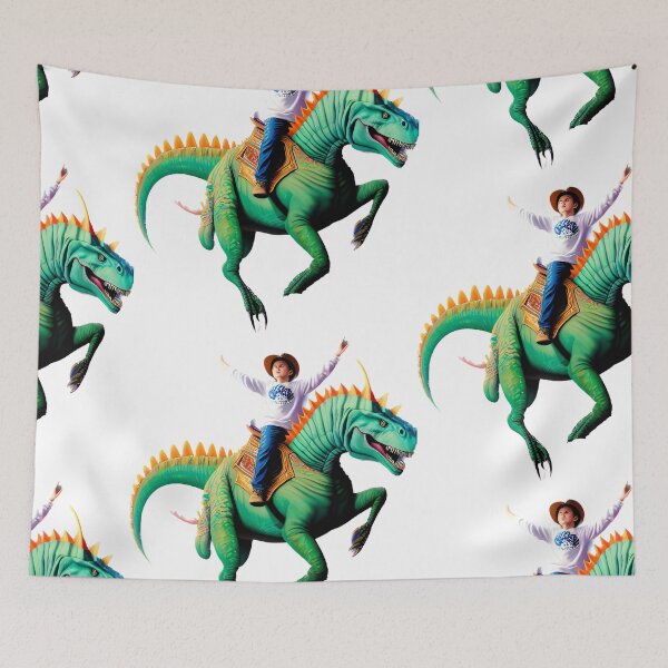 Item preview, A Boy Riding Dinosaur Illustration / GTIllustration027 designed and sold by Grafititee.