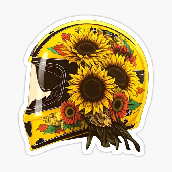Sunflower Yellow Skull Custom Motorbike Helmet Sticker for Sale by  Wishinglob