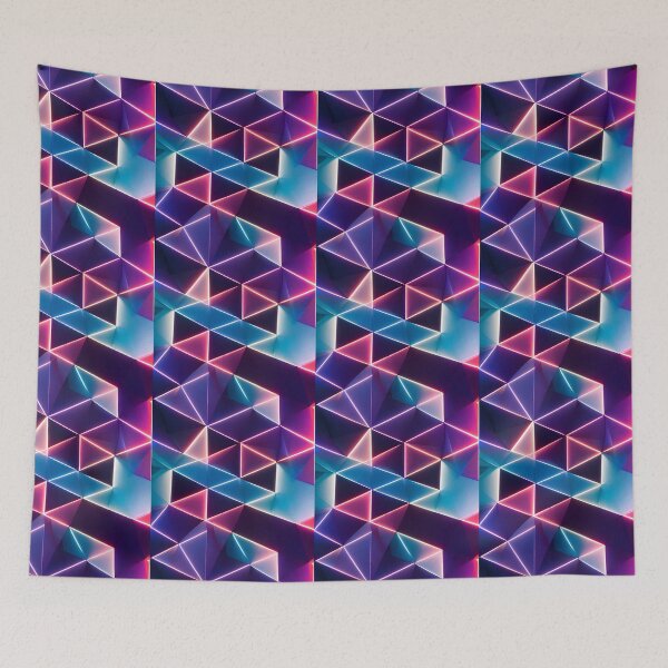 Item preview, Purple, Blue and Pink Geometric Abstract Crystals  designed and sold by Fine Prints.