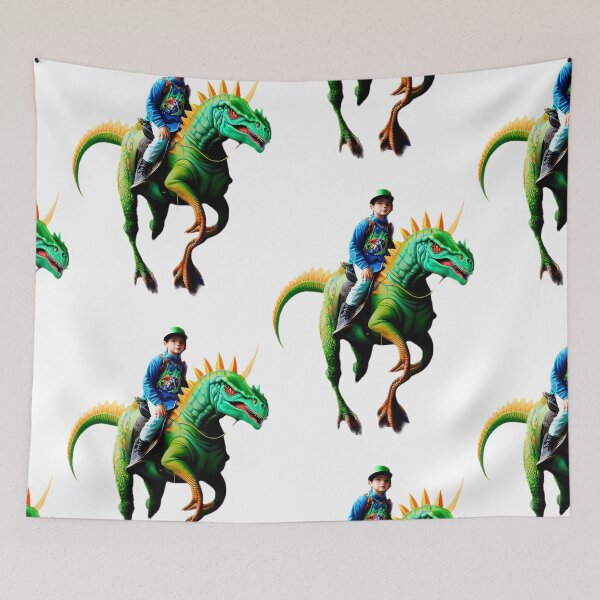 Item preview, A Boy Riding Dinosaur Illustration / GTIllustration028 designed and sold by Grafititee.
