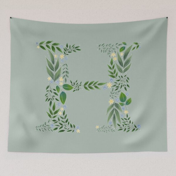 Aperçu de l'œuvre Floral H - Initial H créée et vendue par CreativeMisc.