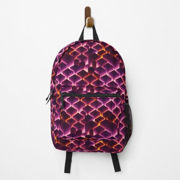 Item preview, Orange and Pink Geometric Abstract Hexagons designed and sold by Fine Prints.