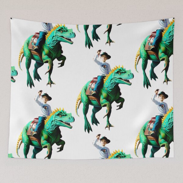 Item preview, A Boy Riding Dinosaur Illustration / GTIllustration029 designed and sold by Grafititee.