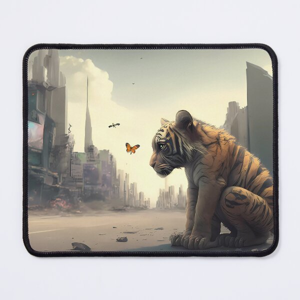 Item preview, Baby tiger lost in future metropolis designed and sold by SMILE88.