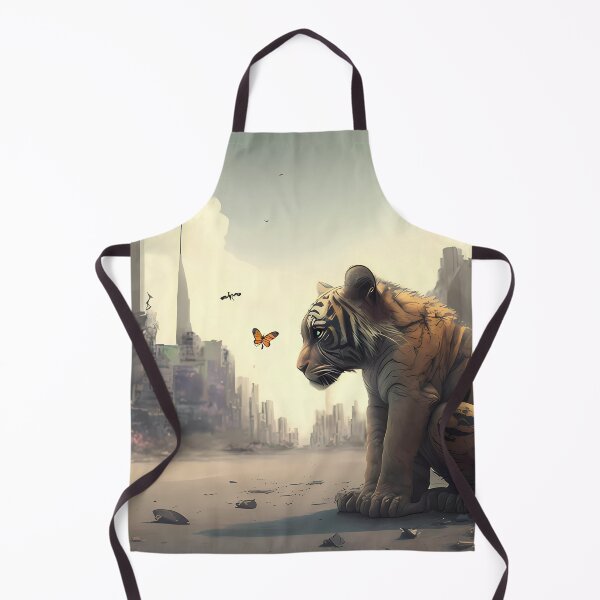 Item preview, Baby tiger lost in future metropolis designed and sold by SMILE88.