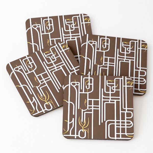 Item preview, Boho line art with Gentle Floral notes of gold designed and sold by puravidavisions.