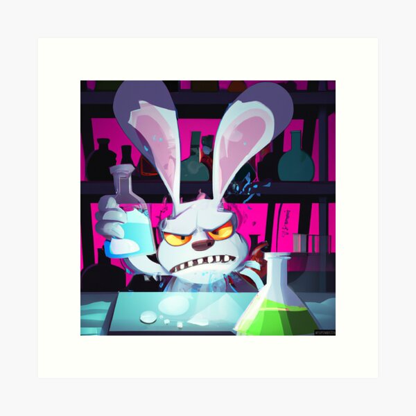 Mad rabbit  Poster for Sale by DilysDrwg