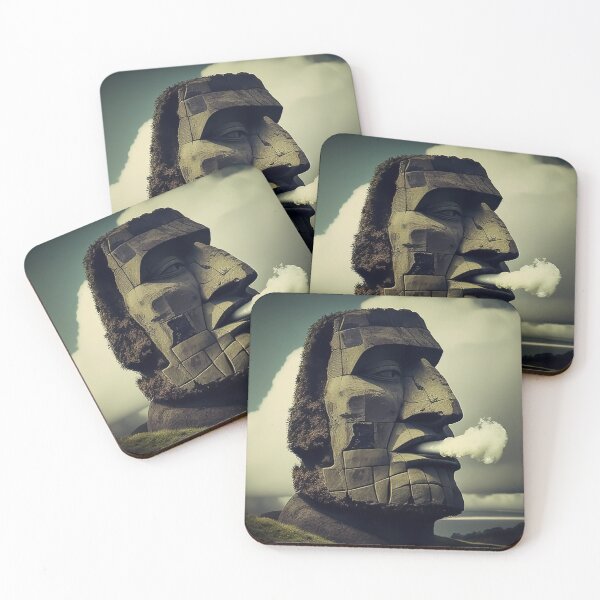 Item preview, Smoking Easter Island Head designed and sold by saskdigitalart.