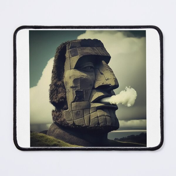 Item preview, Smoking Easter Island Head designed and sold by saskdigitalart.