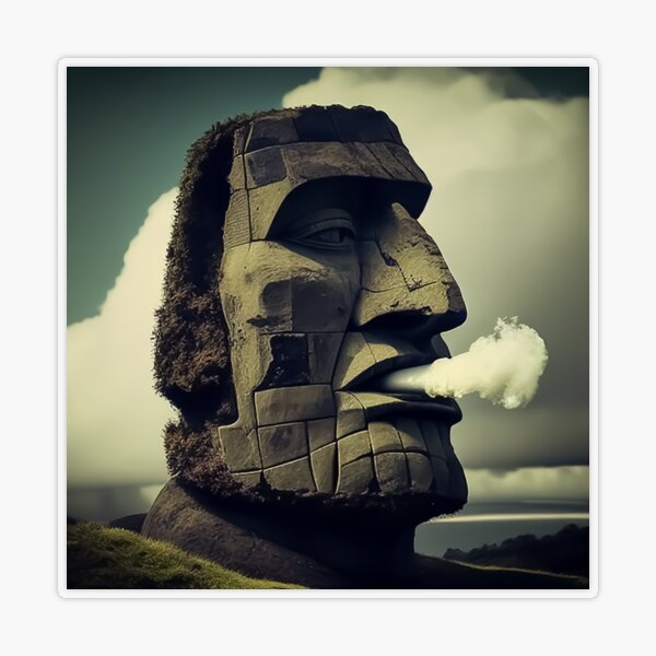 Moai Easter Island Sculpture Sticker for Sale by JoanTatley