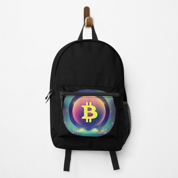 Item preview, Bitcoin Logo Synthetic Wave Style - Circle Shape designed and sold by Djantrix.