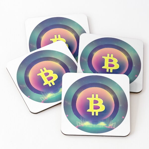 Item preview, Bitcoin Logo Synthetic Wave Style - Circle Shape designed and sold by Djantrix.