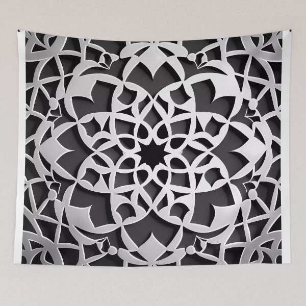 Item preview, Arabic ornament black white designed and sold by SMILE88.
