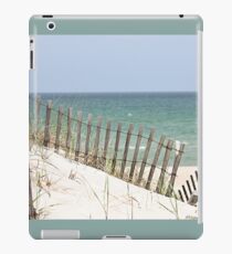 Ocean view through the beach fence iPad Case/Skin