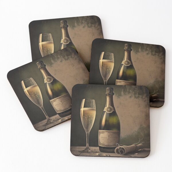 Item preview, Sparkling Wine Bottle and Glass Wine Art  designed and sold by Alper Billik.