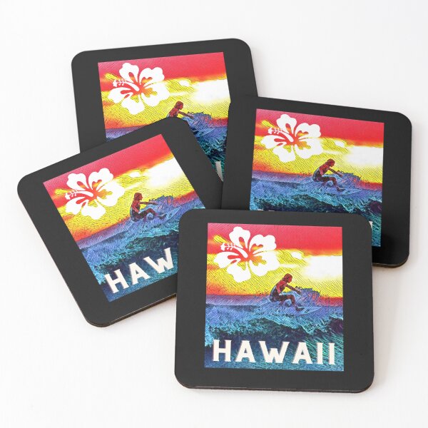 Item preview, VINTAGE HAWAII SURFING LABEL designed and sold by starfishstuff.
