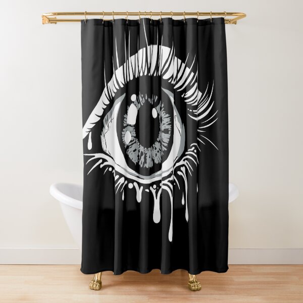 Sleek Eye on Black Shower Curtain