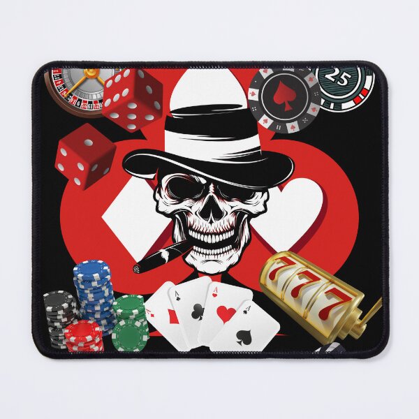 Item preview, Lucky skull playing poker designed and sold by Sweet-Tees-plz.