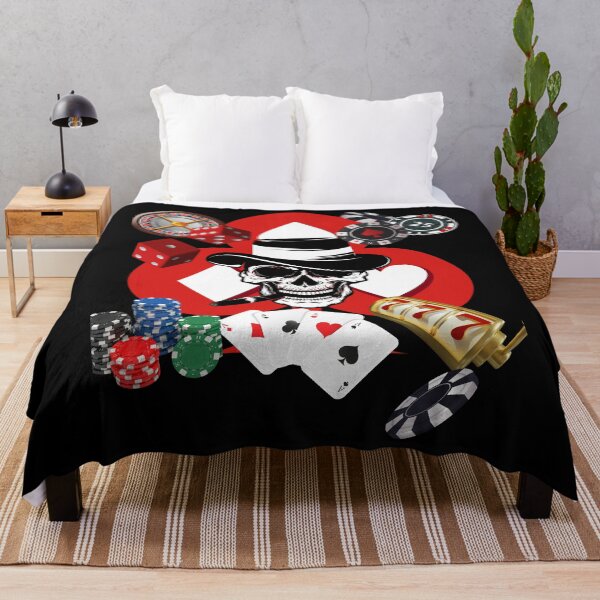 Item preview, Lucky skull playing poker designed and sold by Sweet-Tees-plz.