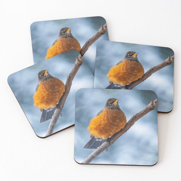 Item preview, American Robin Perched During a Snowstorm designed and sold by Jeff Goulden Photography.