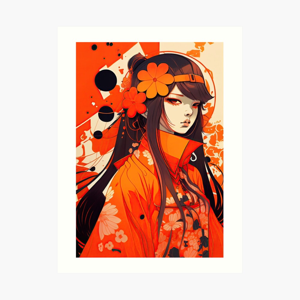 Japanese Woman Kimono Retro Anime Style