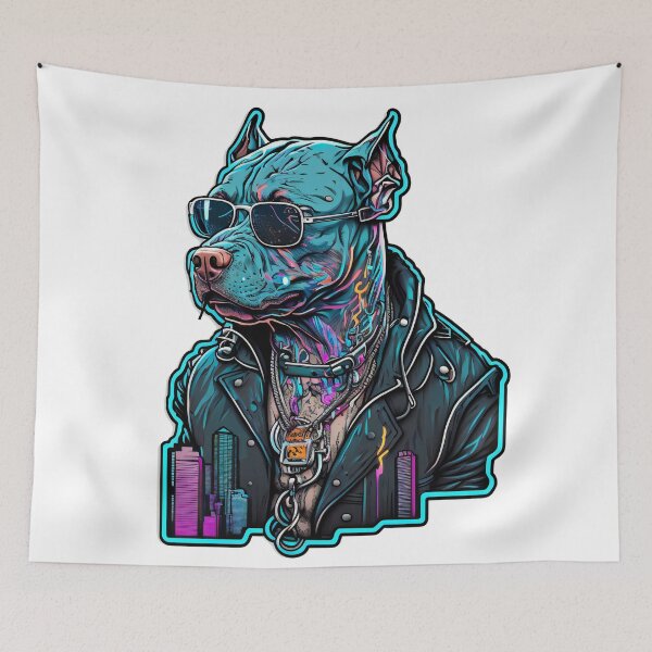 Artikelvorschau, CyberPunk-Pitbull Nr. 4 entworfen und verkauft von OregonArtForAll.