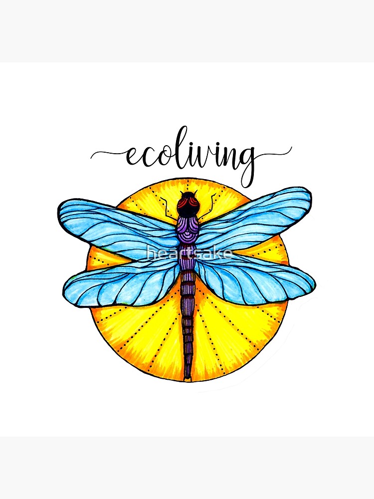 Thumbnail 2 of 2, Tote Bag, Ecoliving Dragonfly designed and sold by heartsake.